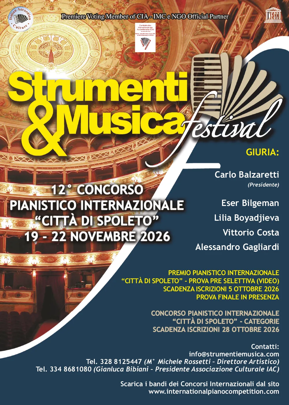 11° Concorso Pianistico Internazionale "Città di Spoleto" 13/16 novembre 2025